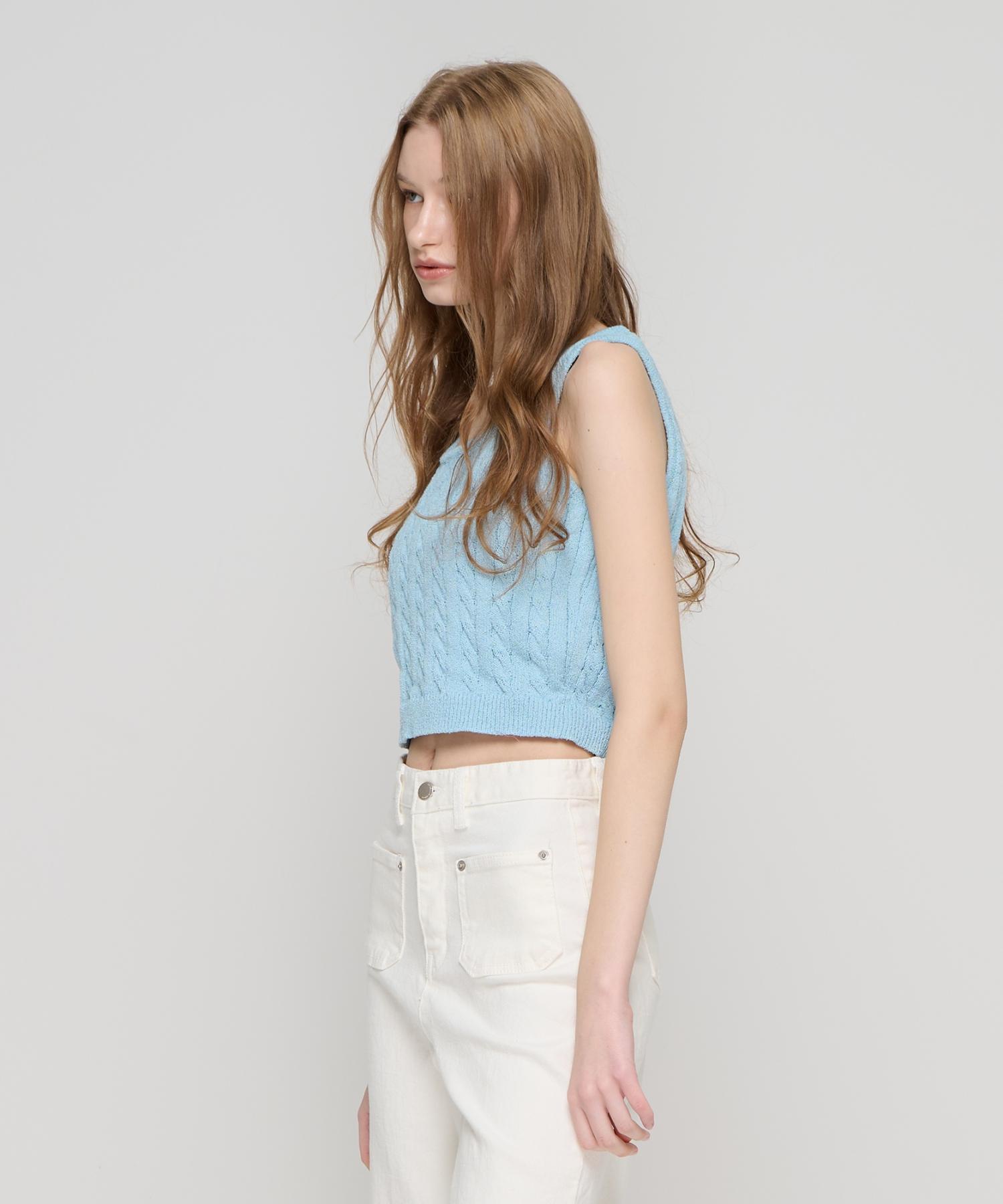 Cargo Bros For Woman Cable Bustier Knit (Blue) Free