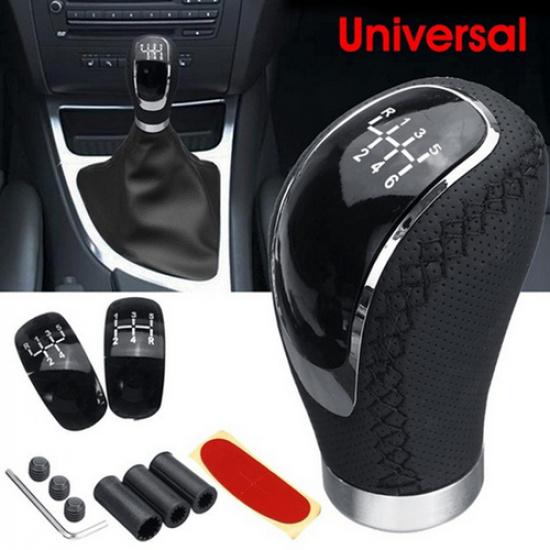 5/6 Speed Knob Car Manual Gear Shifter Stick Shift Knob Lever With 3 Caps