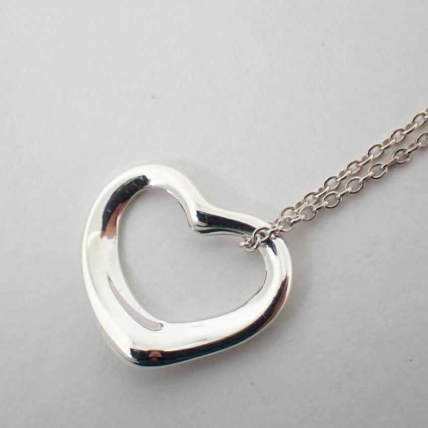[Pre-owned] TIFFANY 925 Open Heart Pendant/Necklace/j64-6