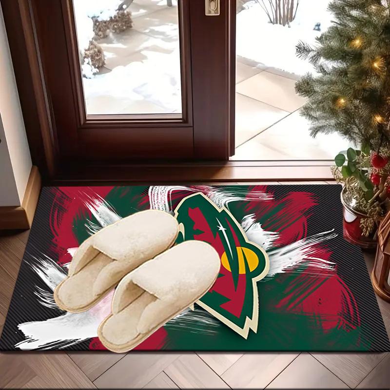 Minnesota Hockey Team Area Rug Suitable for Indoor And Outdoor,Carpets for Kitchens, Homes, Offices, Living Rooms,Home Decor,Christmas Gift