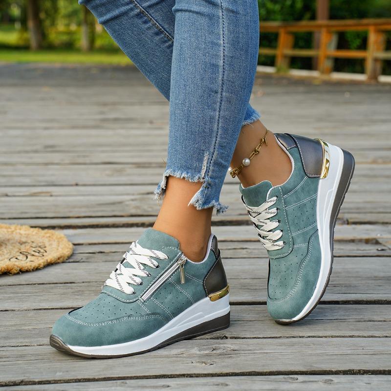 New Women's Lace-up Shoes, Large-sized Thick-soled Casual Low-top Sporty Single