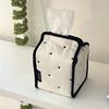 Stylish Striped Fabric Standing Tissue Holder With Removable Designs for Home Office Storage Organization