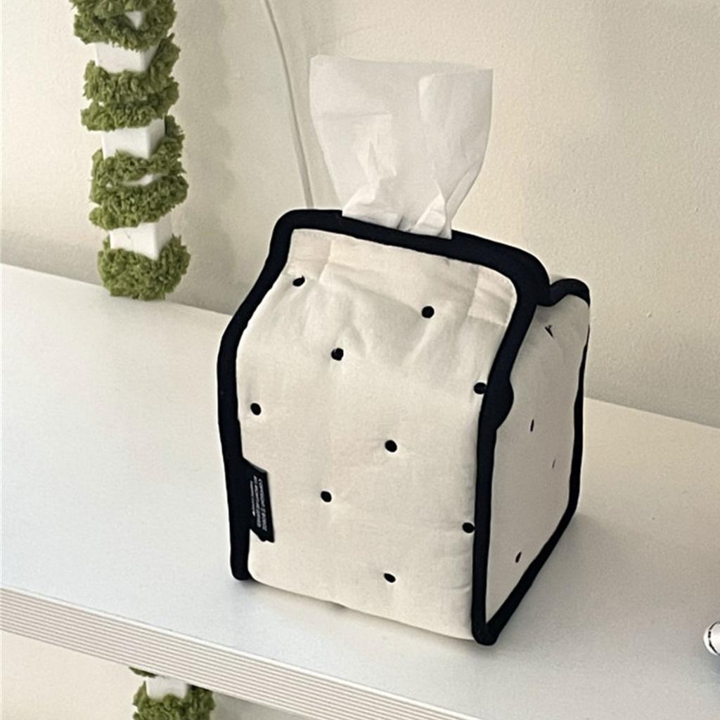 Stylish Striped Fabric Standing Tissue Holder With Removable Designs for Home Office Storage Organization