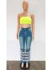 6935 European Style High Waist Micro Flare Denim Pants for Women