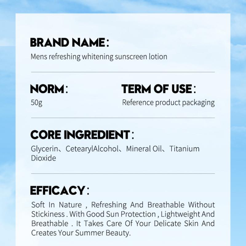 Men's Sunscreen SADOER Whitening Sunscreen UV Refreshing Sunscreen