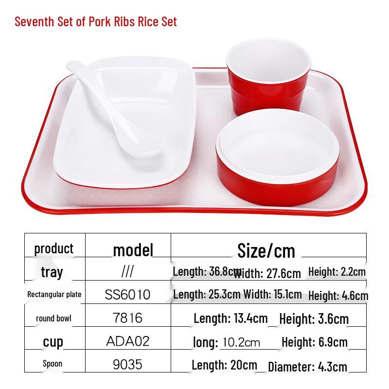 Melamine Canteen Food Tray Set