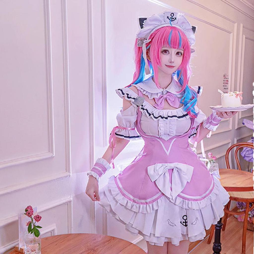 [Milky Time] Hololive Minato Aqua Cosplay Vtuber Halloween New Costume Maid