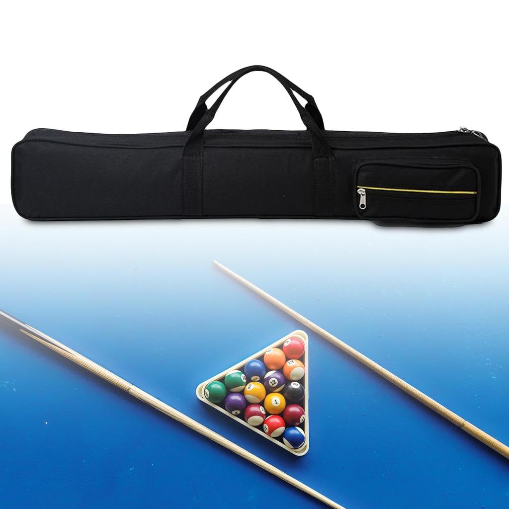 KOWAKU Billiard Cue Cue Holds 3 Butts and 4 83cm x 14cm x Snooker American Black Case/Pool Bag, Shafts, 7cm, 1/2" Cue, Eight-Ball, Nine-Ball Pool,