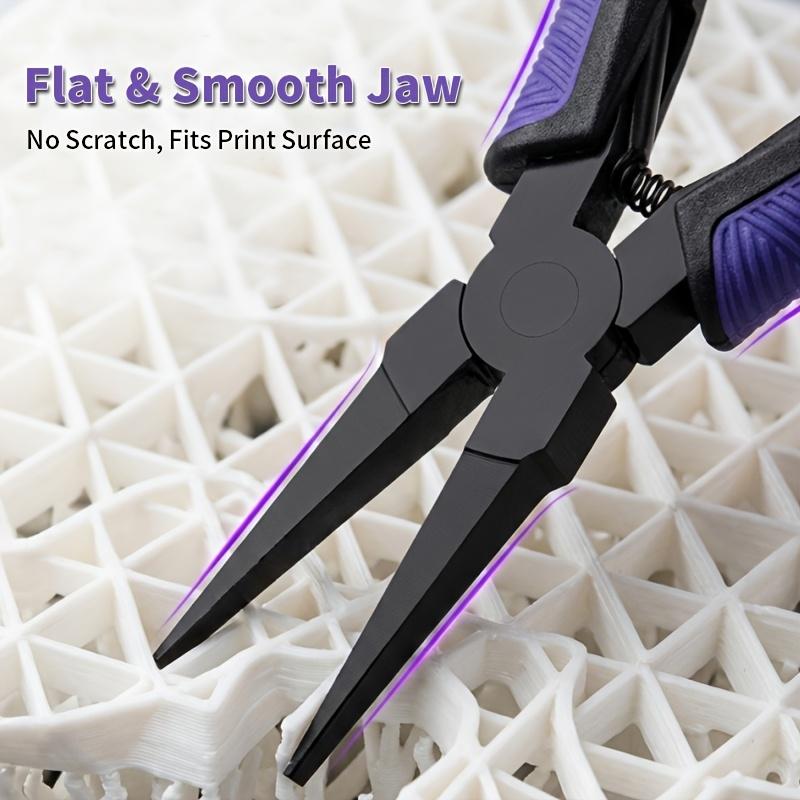 3D Print Support Removal Pliers, Teflon Coated Thin Flat Jaw, Spring Loaded Non-Slip Grip, Rust-Proof Precision Tool for FDM SLA LCD 3D Printers