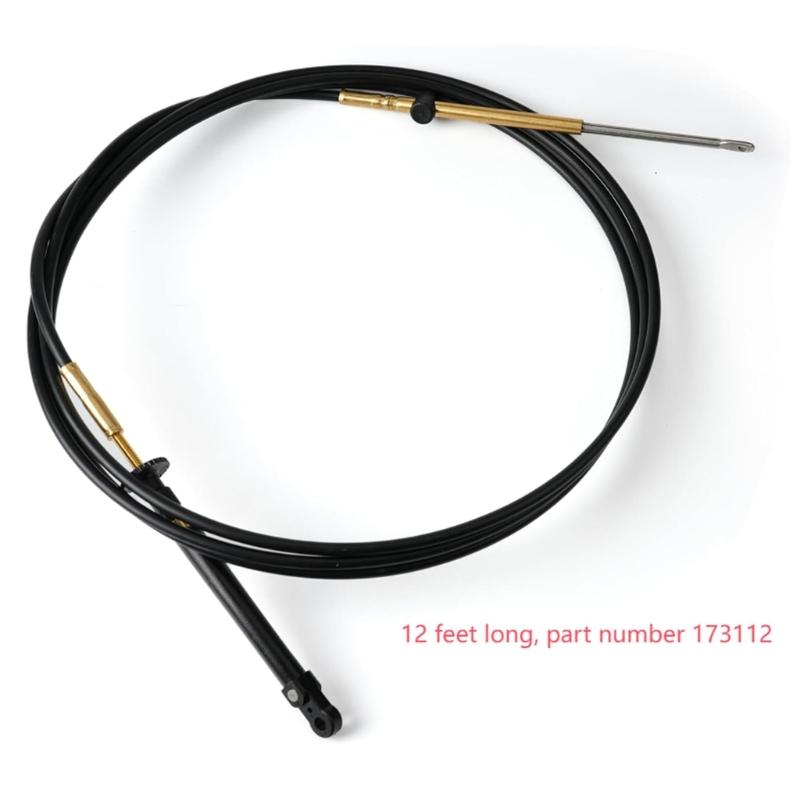 Marine Engine Remote Control Cable 12FT Length 173112 For Multiple Models Ensuring Precise Throttle and Shifting Operation