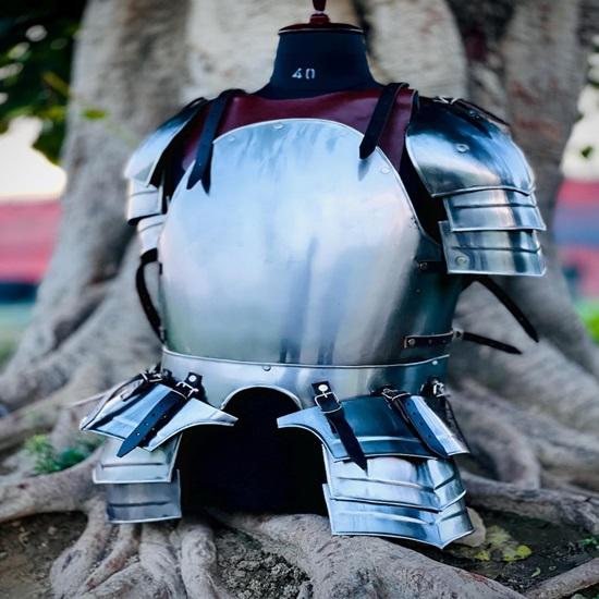 Medieval Steel Half Armor Suit  Battle-Ready Cuirass  Leg Guards  LARP Cosplay Armor Knight Costume Collectible Best Gift For Him