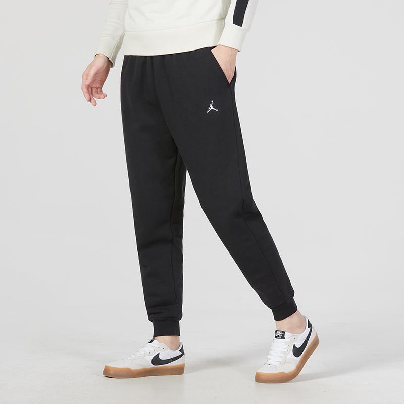 Jordan Sports Hoodie And Knit Long Pants Set Men Activewear Black DQ7351-010+DQ7341-010