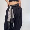 Retro Women's Style Polka Dot Silk Scarf Belt with Lace Waist Cincher - Perfect with Jeans or Skirt
