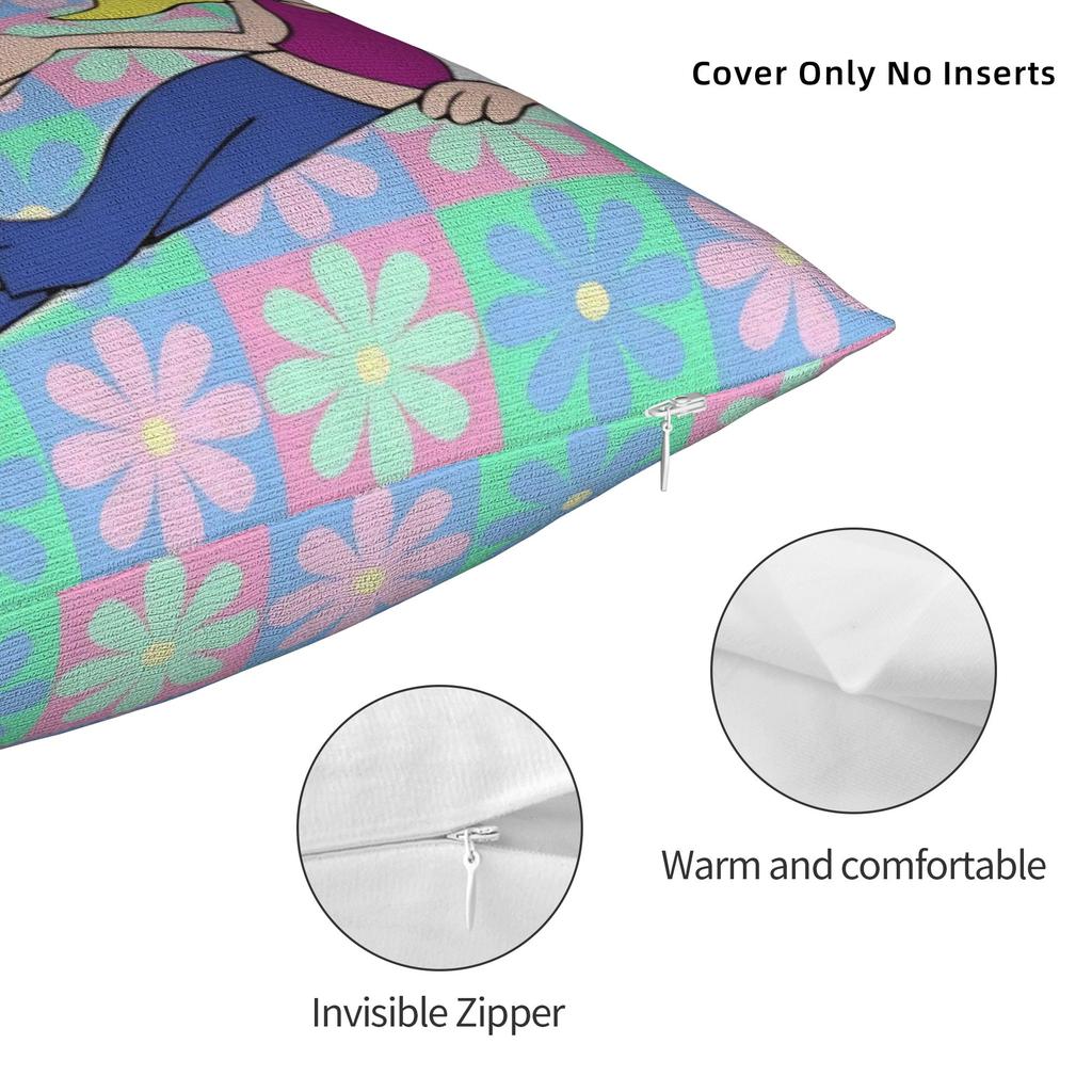 Lizzies Cartoon McGuires Square Pillow Cases  Cushion Cover Funny Zipper Decorative Pillowcase for Sofa 45*45cm