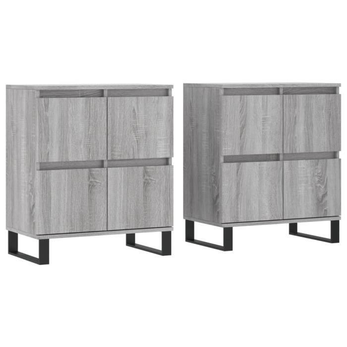 VidaXL Buffets 2 pcs sonoma gris bois d'ingénierie 3190187