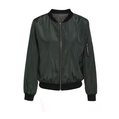 Women's Spring Casual Jacket   Solid Color Fashion Zipper Outer Jacket Women