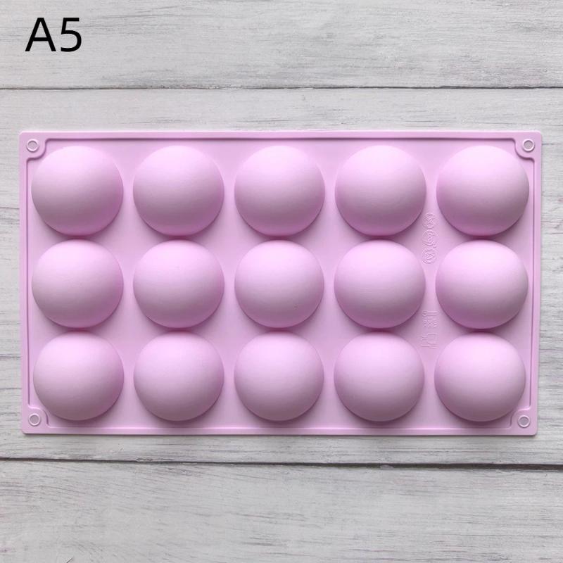 Silicone Half Sphere Baking Mold Reusable 6/15/24 Holes Non-Stick for Ice Cream Chocolate Holiday Baking DIY Gift Making