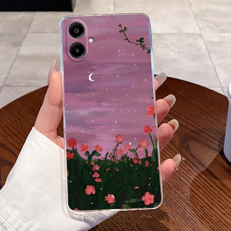 For Samsung Galaxy A07 4G 2025 Silicone Aesthetic Fashion Cute Cat Phone Case Transparent Soft TPU Casing SamsungA07 Back Cover
