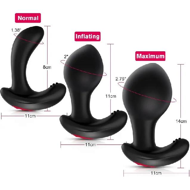Analvibrator, aufblasbarer Analplug, Prostatamassagegerät mit Fernbedienung, automatisches Aufblasen, vibrierender Prostatastimulator für Männer und Frauen