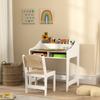 Escritorio infantil con almacenamiento, compartimentos abiertos, silla, edades 3-8, madera
