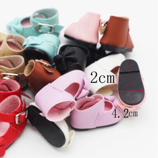 1 Paar Hübsche Puppenschuhe Schnallendesign Bunte Schleife Mädchen Puppenschuhe für Kinder