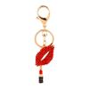 Sexy Lipsticking Lip Keychain Rhinestone Crystal Rhinestone Keychain Lip Charm  Women Girls