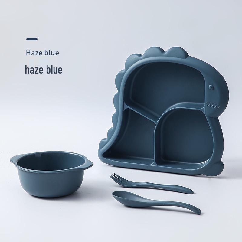 Adorable Dinosaur Children's Dining Set: Durable Plate, Spoon, Fork, and Bowl