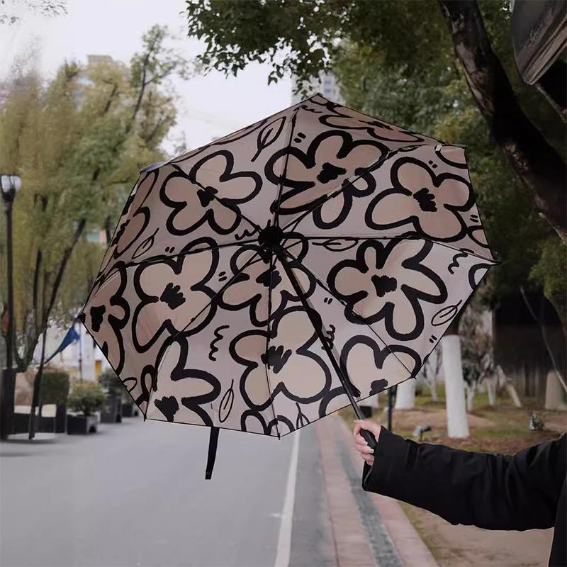 Fully Automatic Umbrella for Girls Dual Purpose Sun and Rain Protection Reinforced Sun Umbrella UV Resistant Sun Umbrella