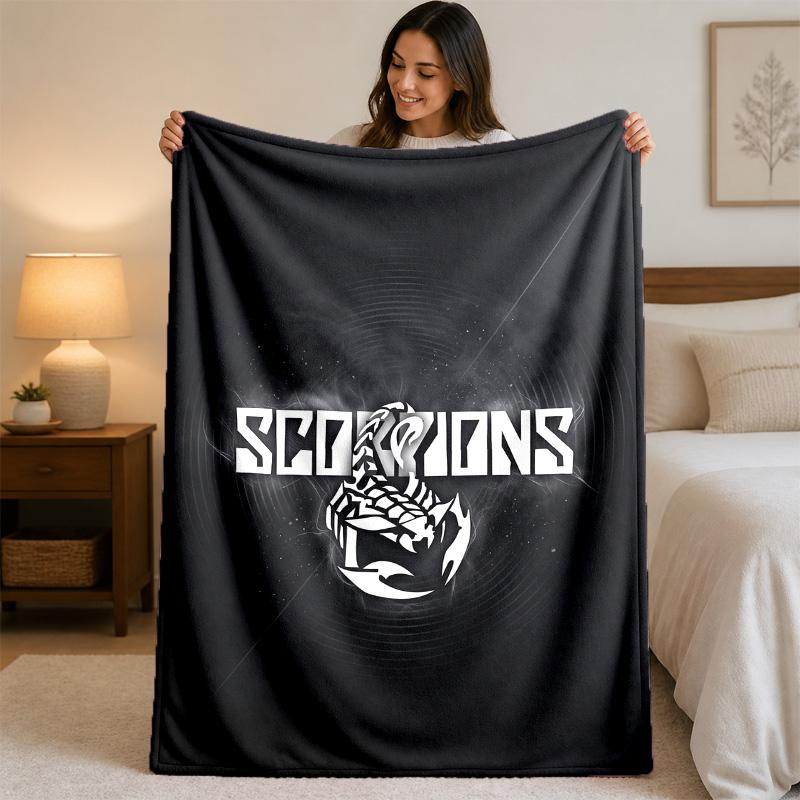 Couverture en Flanelle Imprimé Scorpions Couverture Jetée Pelucheuse Légère Confortable Pour Lit Canapé Usage Domestique