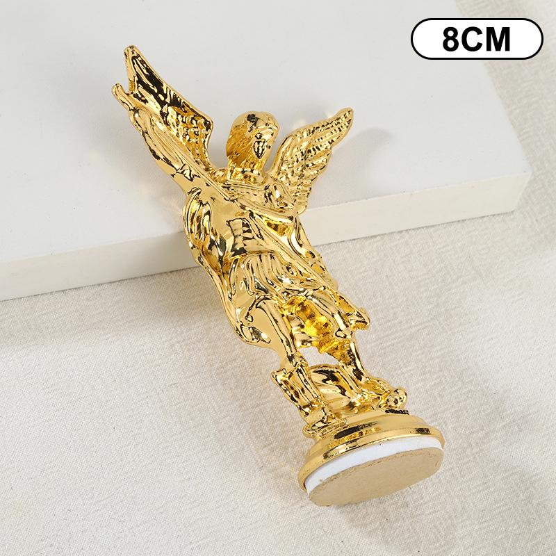 Christian Saint Michael Figurinethe Archangel Defeating Satan Guardian Statues Zinc Alloy Ctafts For Home Room Tabletop Desktop