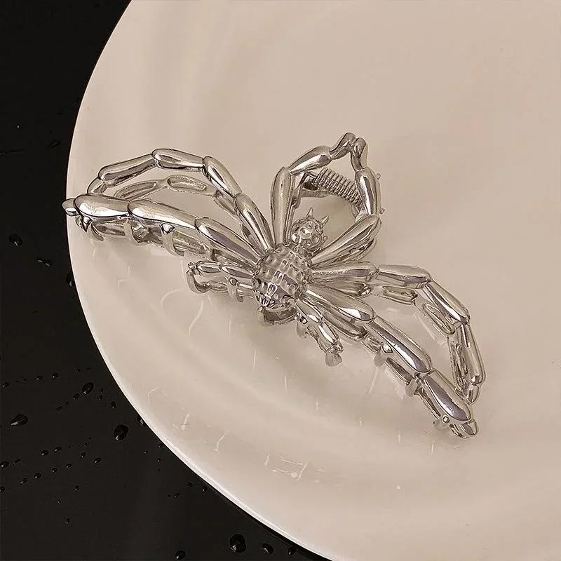 Women Vintage Fashion Metal Style Unique Design Spider Hair Clip Feel Grab Clip Large Shark Clip Accessories Creative Gifts