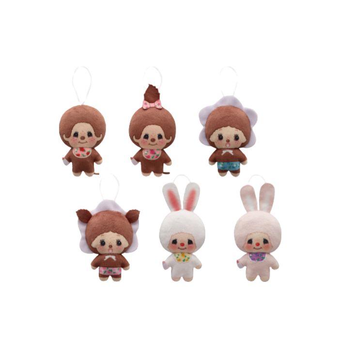 Monchhichi Floral Pattern Plush Charm Complete Set 6 Types - Approximately 8cm