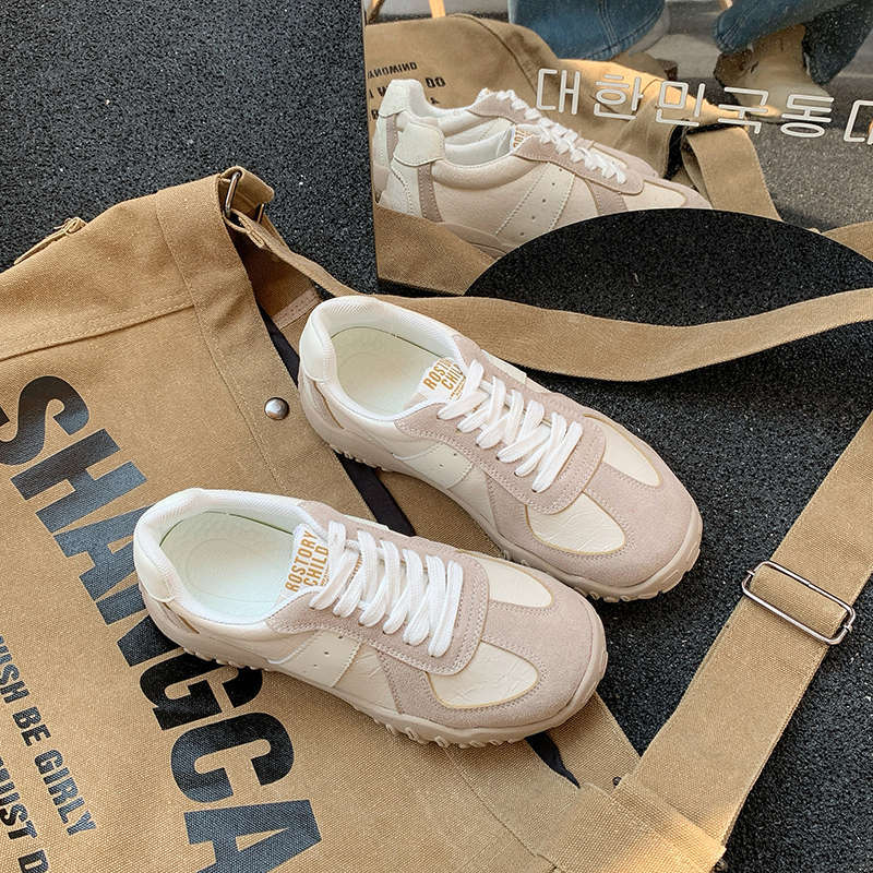 Flat bottom lightweight non-slip white shoes casual running sports shoes women's 2025 spring and autumn new dopamine German training shoes