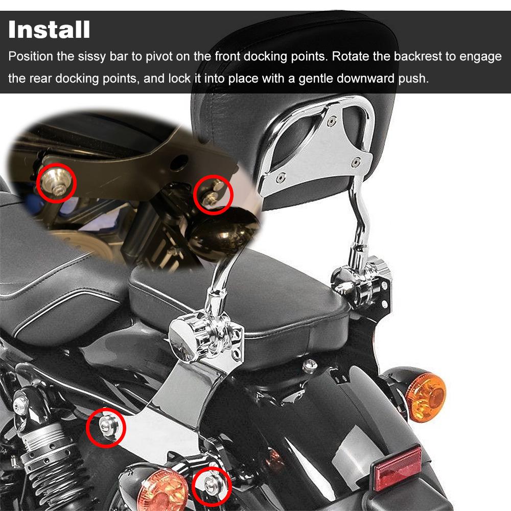 Backrest Luggage Rack Mounting Screws Set For 2004-2022 Harley Sportster XL 883 1200 Forty-Eight Superlow