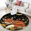 Fox Dreams Round Area Rug,Carpet Rug for Living Room Bedroom Sofa Playroom Decor,Non-slip Floor Mat