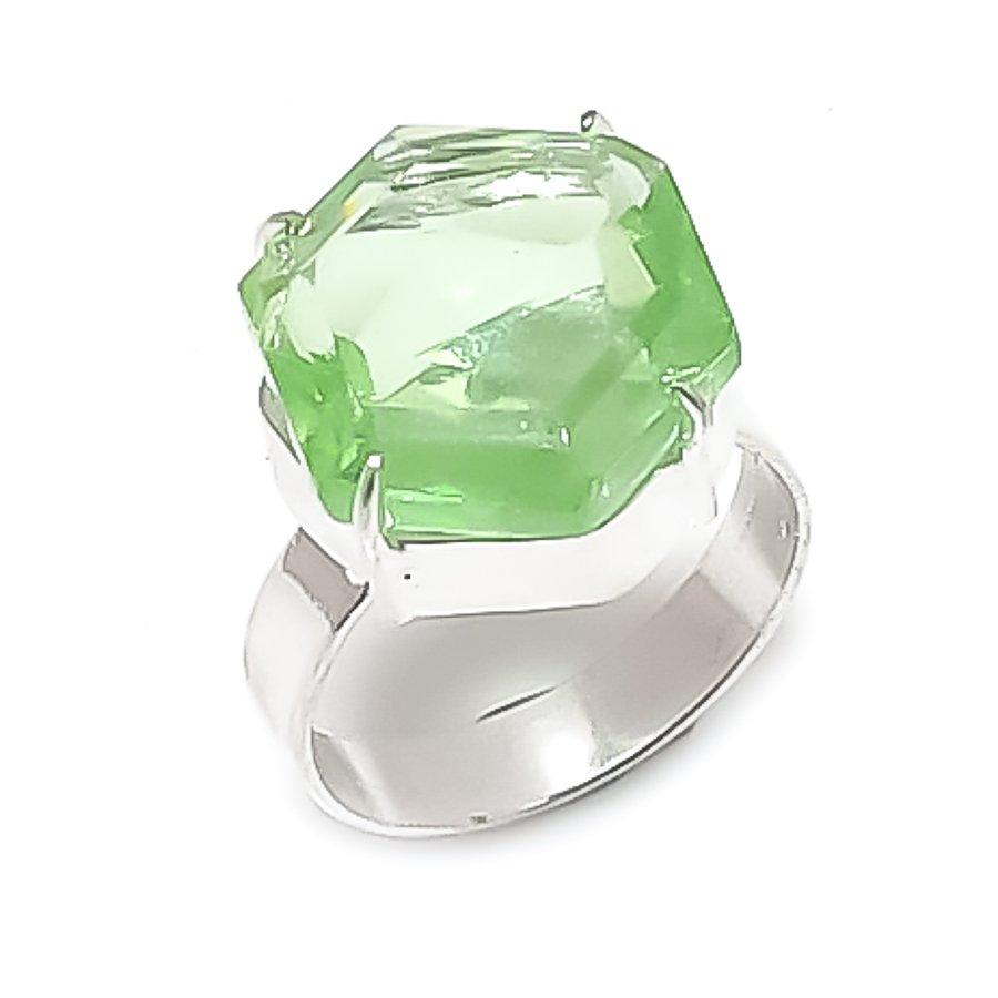 

Драгоценный камень цаворит 925 стерлинговое серебро ювелирное кольцо размер 9