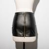 Svart Skjørt Høy Midje Dame Miniskjørt Sexy Micro Stram Blyant Faux Skinn Skjørt Glidelås Pu Bodycon Push Up Hofte Sexy Jupe Mujer