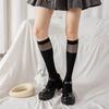 Women Sexy Knee High Socks Mesh Stockings Fashion Fishnet Cute College Style JK Girls Lolita Student Black Gothic Long Sock New
