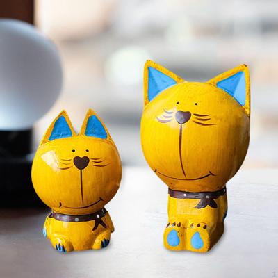 Statues Art Sculptures Decor Collectibles Cat Figurines Desktop Ornaments for Dining Room