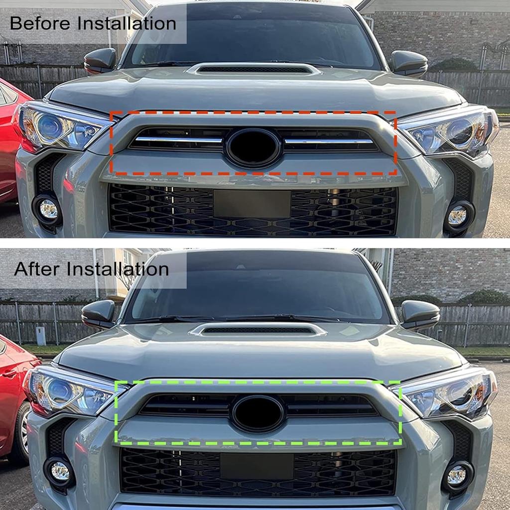 JDMCAR Front Center Grille Ert Cover Trim Compatible with 2024 Toyota 4Runner Accessories ABS Middle Grille Ert Cover Strips (Matte Black)