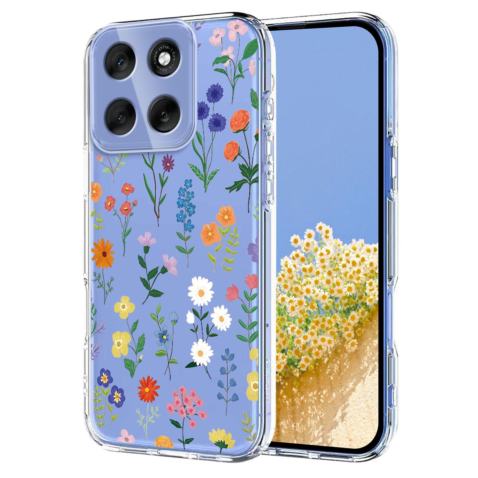 

Чохол для Motorola Moto G86 5G з друком квіткового візерунка з метеликами, задня кришка телефону з ТПУ