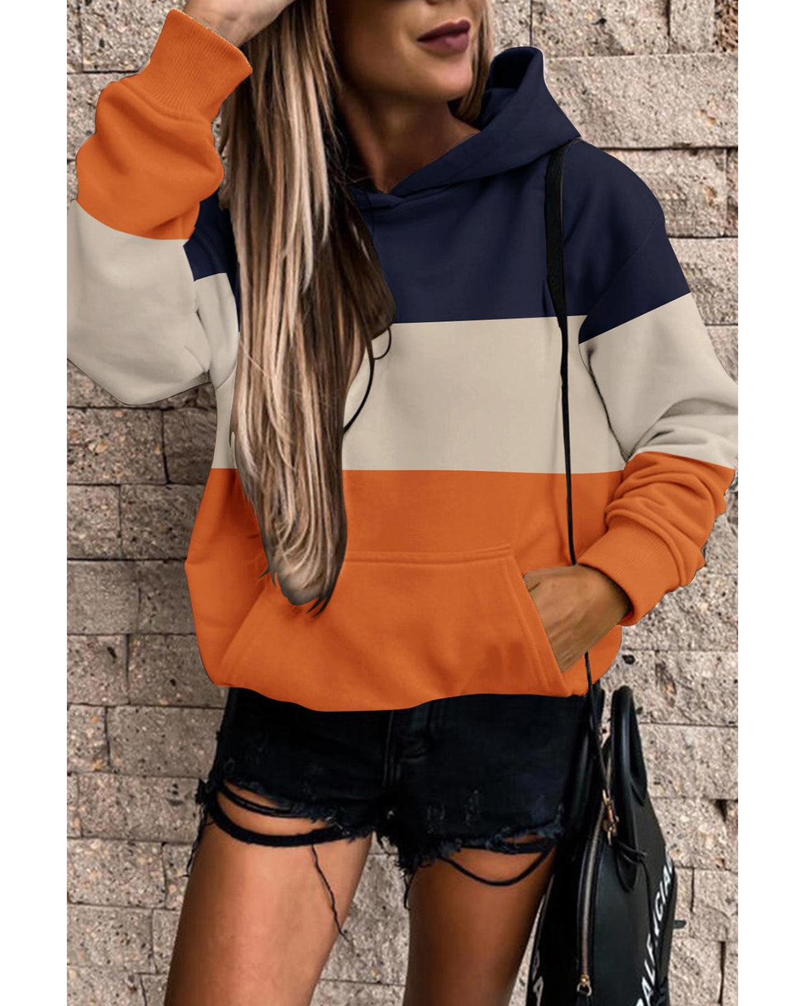 

Azura Exchange Color Block Hoodie with Kangaroo Pocket 2XL синій