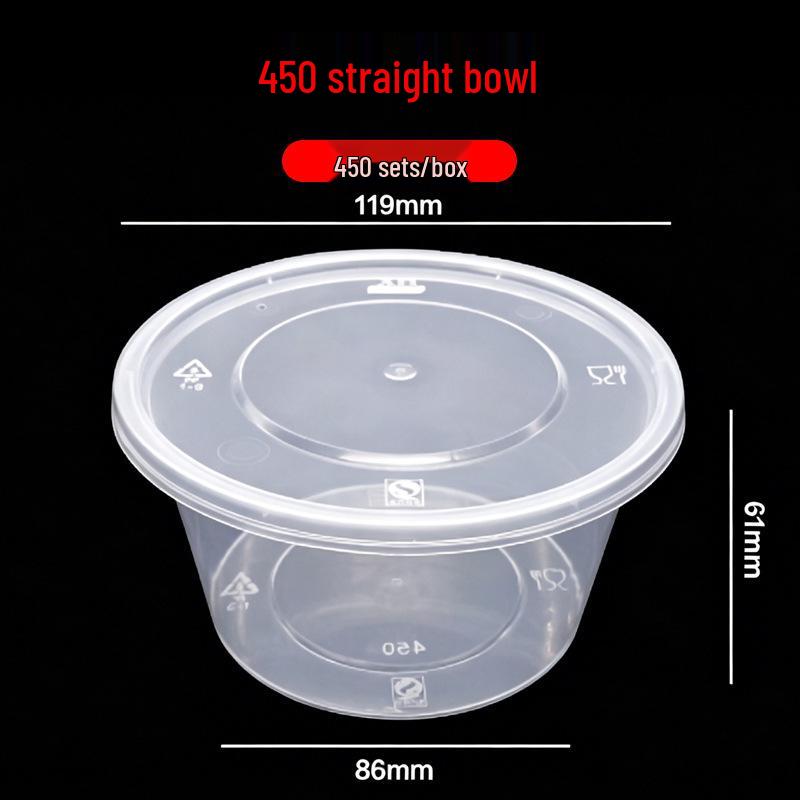 Transparent Disposable Bento Box with Lid for Takeaway - Ideal for Liangpi, Braised Snacks, & More