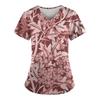 V-Neck Work Clothes Unisex Pet Grooming Uniforms Institutions Beauty Salon Scrubs Tops Scrubs Tops Spa Uniforms Print Shirt A50