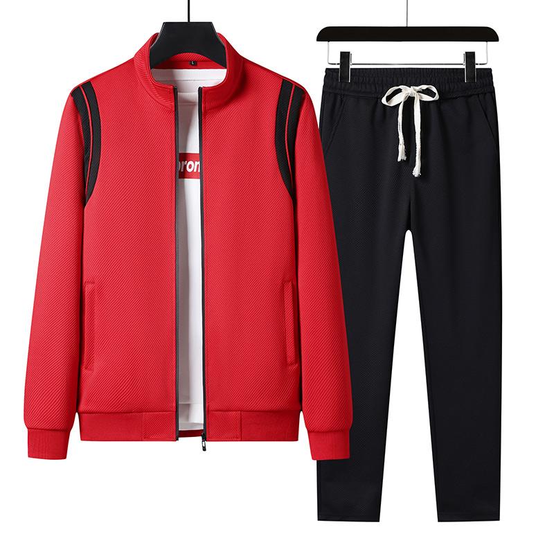 Mantel Übergroße Herren Strickjacke Sport Casual Set Zweiteilige Hose