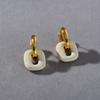 Niche Design Brass Plated 18K Real Gold Contrasting Color Drop Glaze Ear Buckle Trendy Temperament Versatile Commuter Earrings