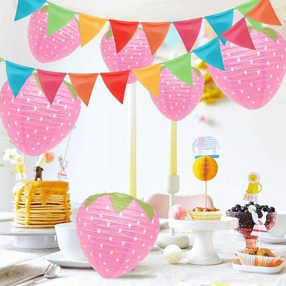 Special-shaped Strawberry Lantern Handheld Hanging Lantern Ball Paper Lantern Party Decoration