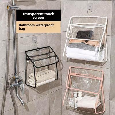 Bathroom Waterproof Hanging Bag, Bathroom Bath Clothes Storage Bag, Wall-mounted Storage Bag, Transparent Hanging Bag