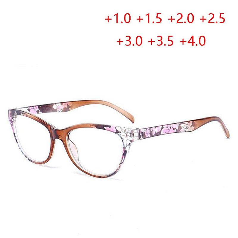 Power +1.0 +1.5 +2.0 To +4.0 Cat Eye Hyperopia Glasses Magnifie Retro Tea/Red/Blue Frame Prescription Eyeglasses For Elderly