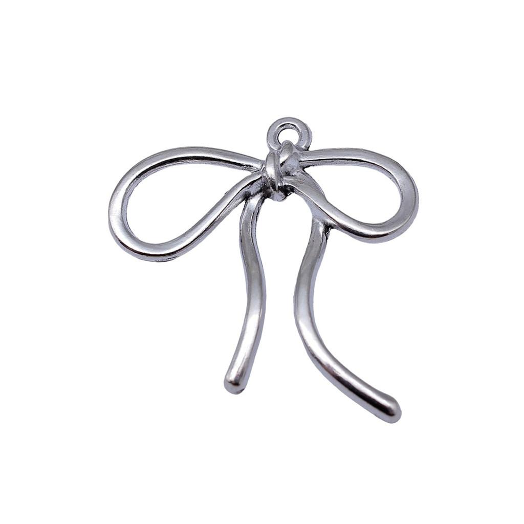 Pendants Bow With Crown Charms For Princess Themed Jewelry Making Alloy
